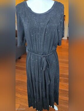 torrid Black Tie-Waist Tiered Maxi Dress